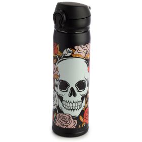 Botella Térmica Tapa de Bloqueo Calavera y Rosas 450ml Botella Térmica Tapa de Bloqueo Calavera y Rosas 450ml