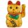 Gato Maneki Neko Brazo en Alto y Ojos Abiertos 17cm