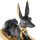 Figura Egipto Anubis Egipcio Negro y Dorado Recostado