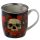 Taza con Tapa para Infusiones de Porcelana Calavera y Rosas