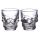 Set de 2 Vasos de Chupito de Cristal Calavera 60ml
