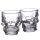 Set de 2 Vasos de Chupito de Cristal Calavera 60ml