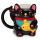 Taza de Cerámica 3D con Forma Gato Maneki Neko Negro