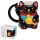 Taza de Cerámica 3D con Forma Gato Maneki Neko Negro