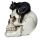 Figura Calavera Calavera Decorativa con Gato Negro