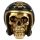 Figura Calavera Calavera Decorativa Dorada con Casco de Moto
