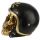 Figura Calavera Calavera Decorativa Dorada con Casco de Moto