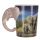 Taza de Cerámica Asa con Forma de Cabeza de Elefante