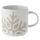 Taza de Gres con Relieve Copo de Nieve de Navidad Blanco