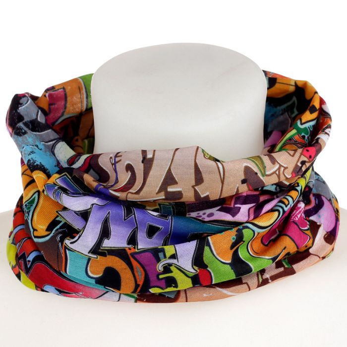 Pañuelo Bufanda para el Cuello con Estampado Graffiti Callejero
