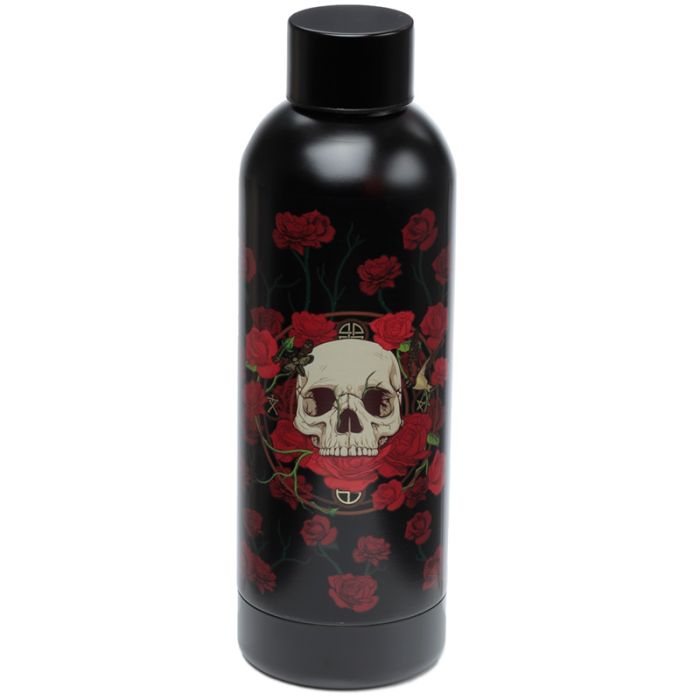 Botella Térmica de Acero Inoxidable Calavera y Rosas 530ml
