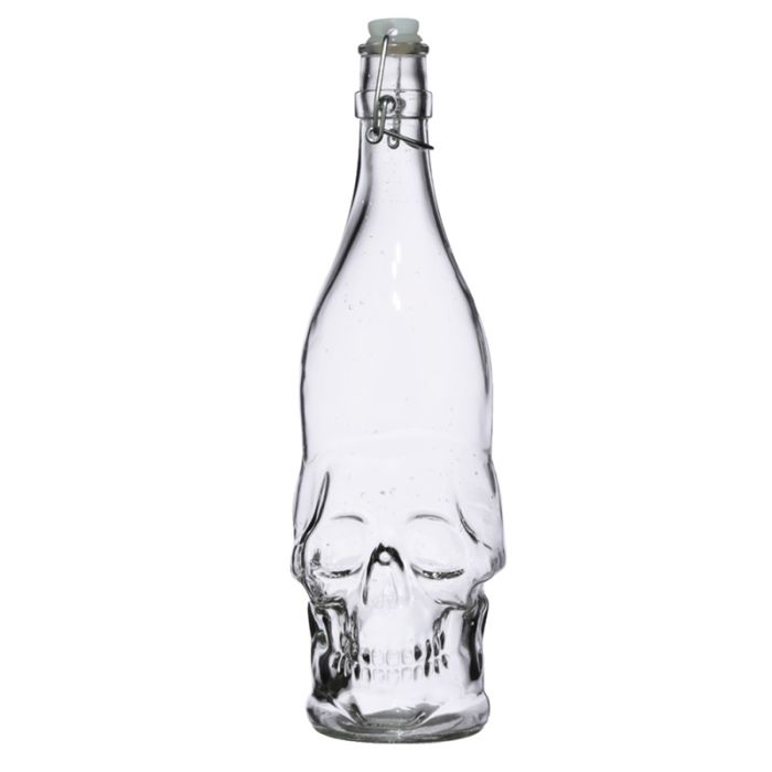 Botella de Agua de Cristal con Forma Calavera