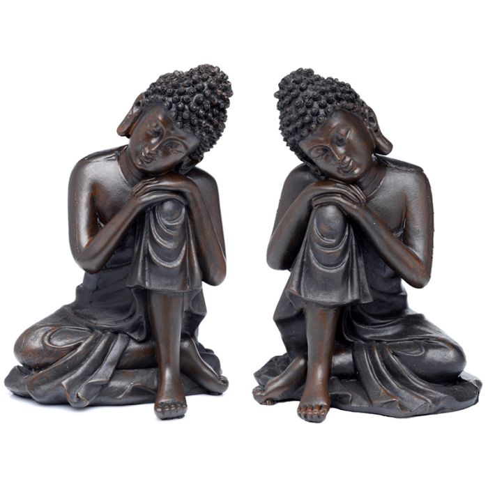 Figura de Buda Paz Oriental Buda Tailandés Efecto Madera Pequeño