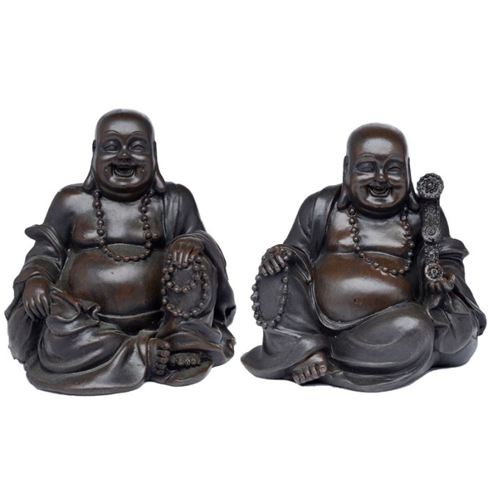 Figura de Buda Paz Oriental Buda de la Suerte Efecto Madera