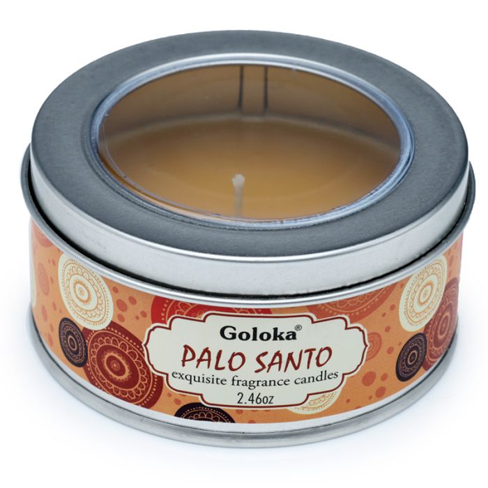 Vela de Cera en Lata Goloka Palo de Santo