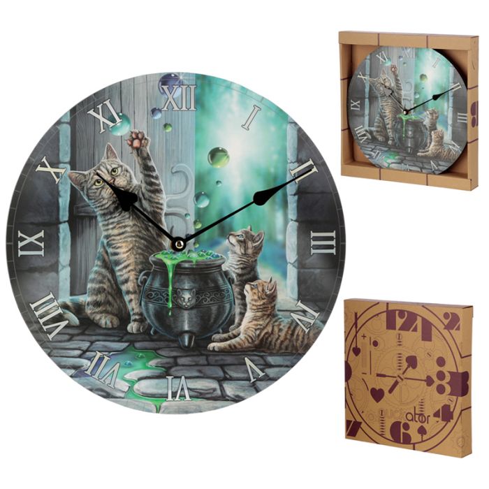 Reloj de Pared Gatos Jugando con Pompas Lisa Parker