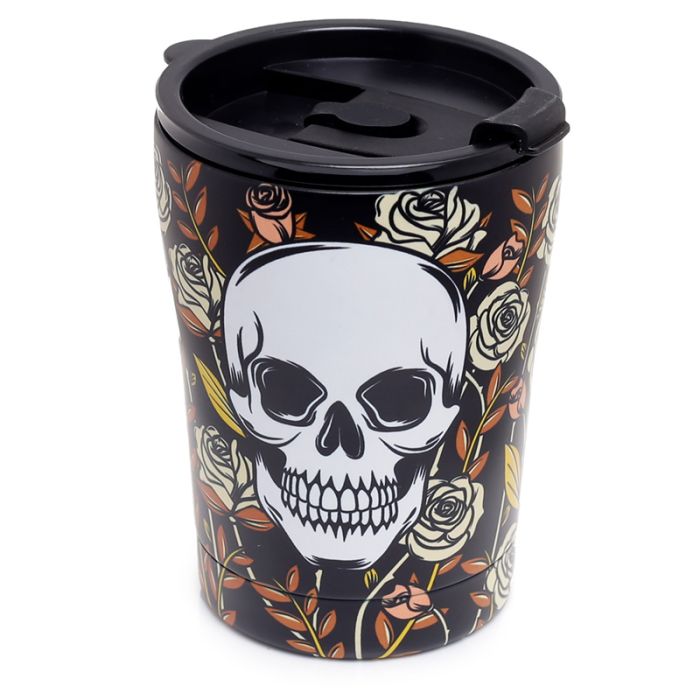 Taza Térmica para Llevar Calavera y Rosas 300ml