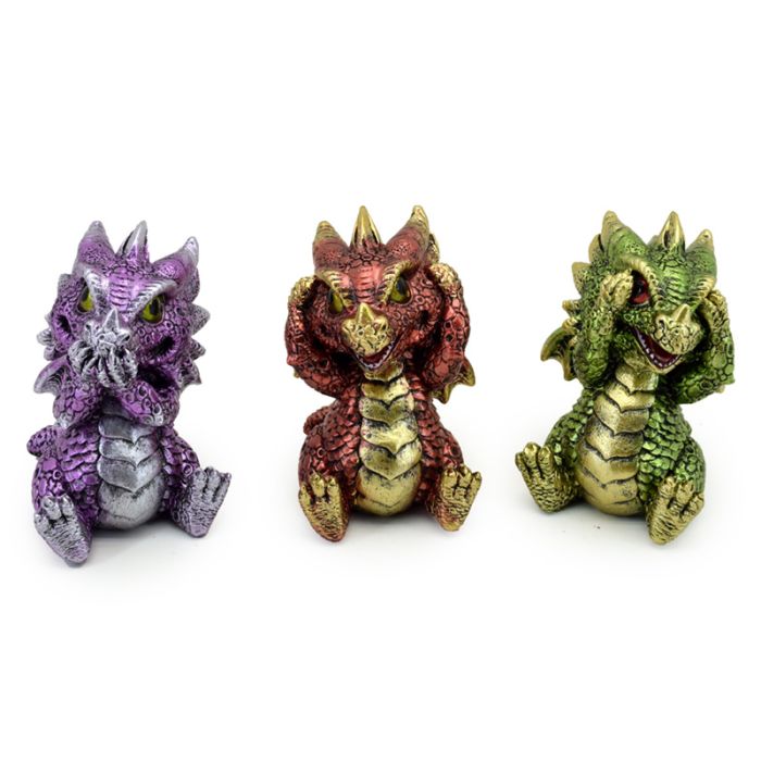 Set de 3 Figuras de Dragón Bebés Dragón de los Elementos