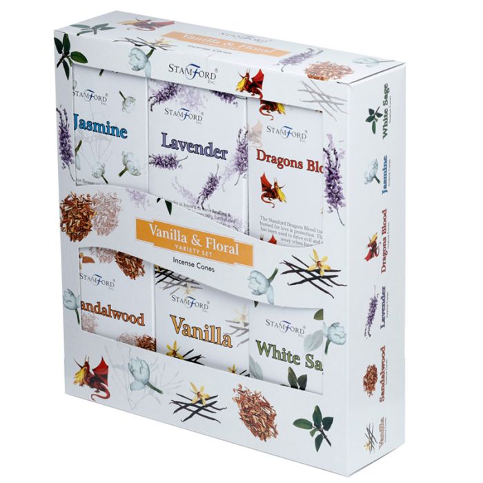 37354 Set 12 Packs de Conos de Incienso Variados Stamford Vainilla & Floral