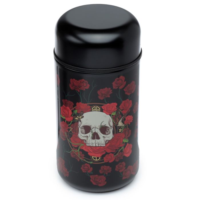 Fiambrera Táper Termo Portátil de Acero Inoxidable Calavera y Rosas 500ml