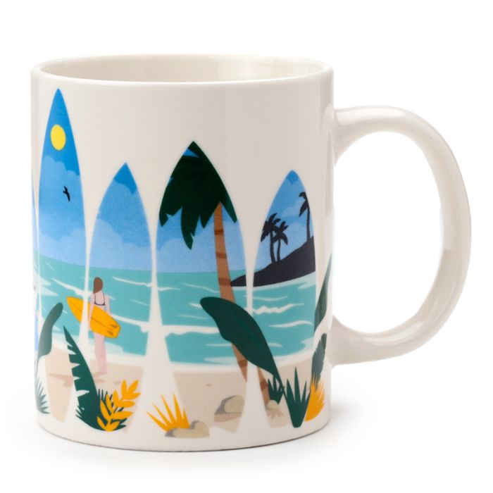 Taza de Porcelana Caravana VW Volkswagen T1 Camper la Llamda de las Olas