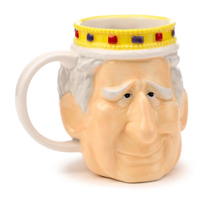 Taza de Cerámica 3D con Forma Rey Carlos III de Inglaterra