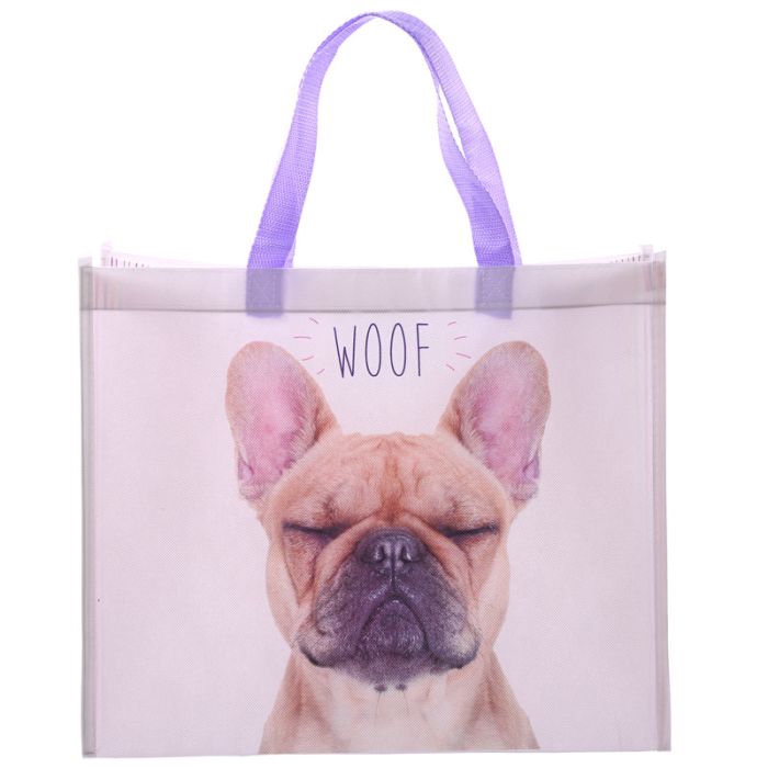 Bolsa de la Compra Reutilizable Perro Bulldog Francés 'Woof'