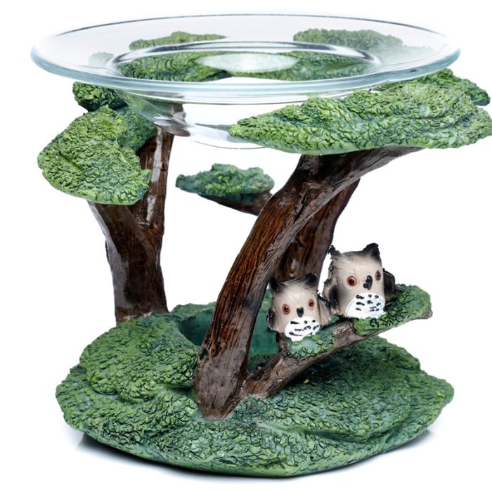 Quemador de Aceite de Resina y Velas Búho