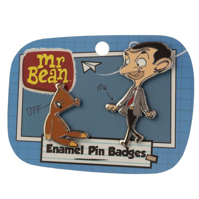 Pin Esmaltado Coleccionable Mr Bean y Osito Beanie