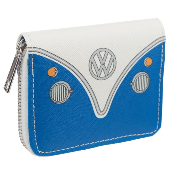 Cartera con Cremallera Caravana Volkswagen VW T1 Camper Azul Pequeña