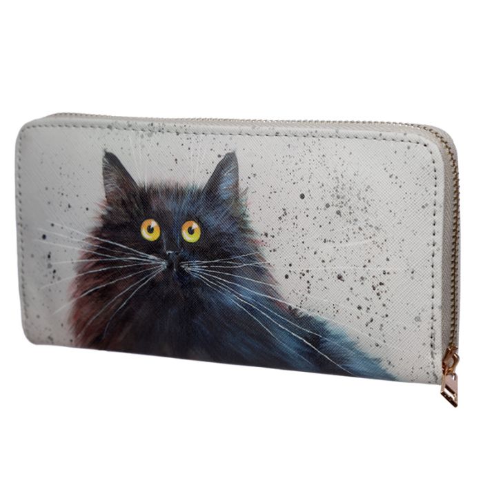 Cartera con Cremallera Gato Kim Haskins Grande