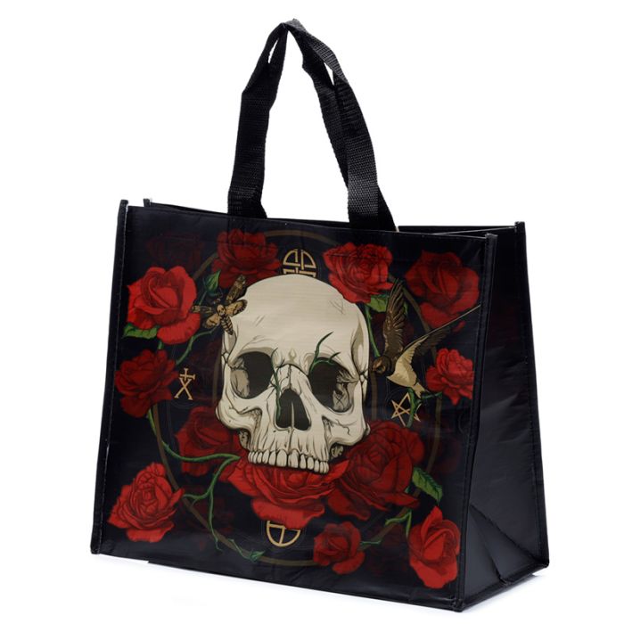 Bolsa de la Compra RPET Calavera y Rosas