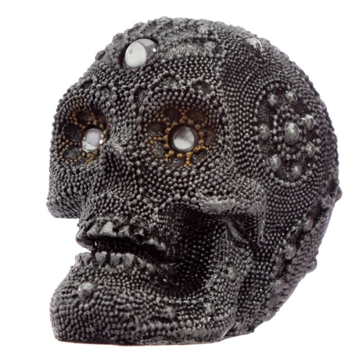 Figura Calavera Calavera Decorada en Plata Pequeña