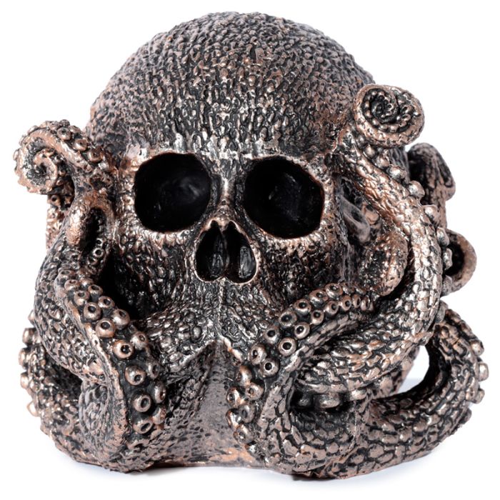 Calavera Decorativa Pulpo de Bronce