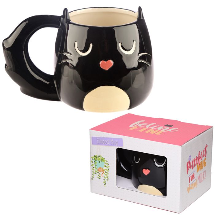 Taza de Cerámica 3D con Forma Gato Feline Fine