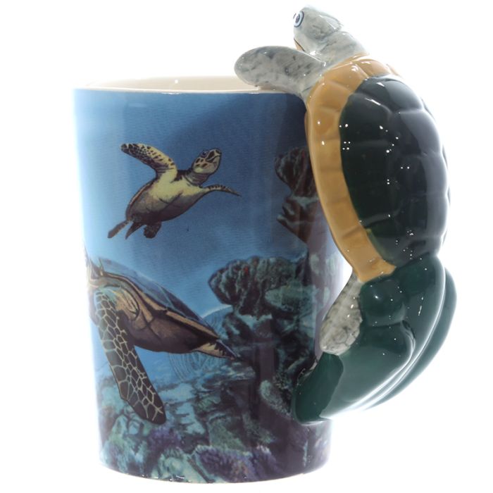 Taza de Cerámica Asa con Forma de Tortuga