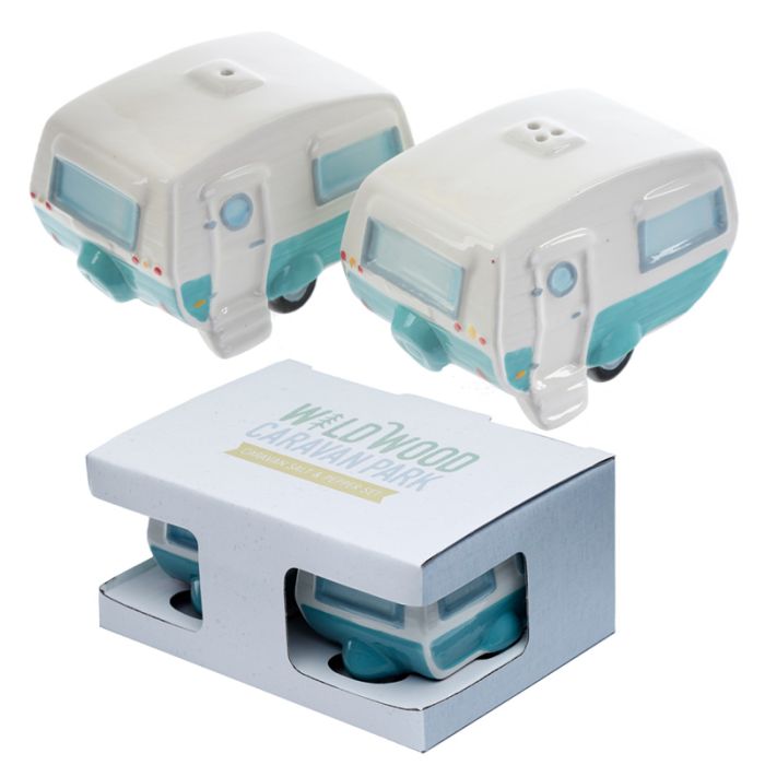 Set de Salero y Pimentero Caravana 'Home is Where You Park it'