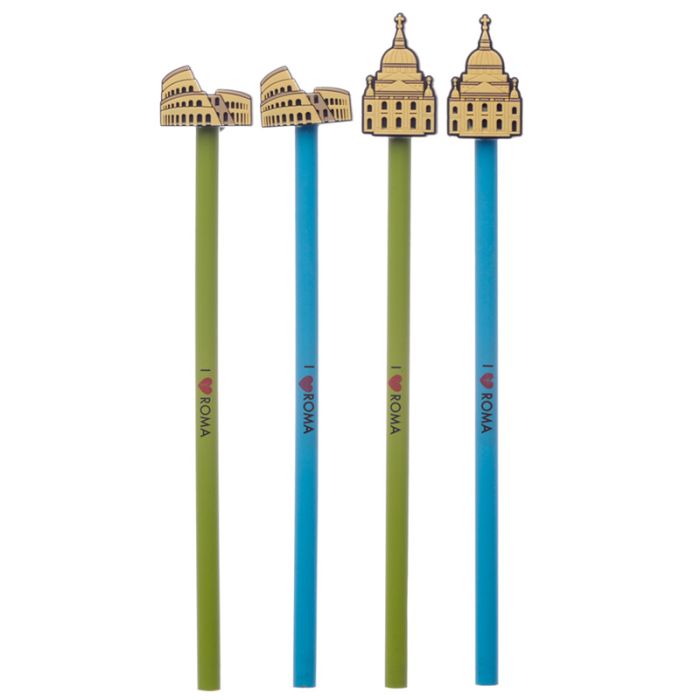 Lápiz con Tope de PVC I Love Roma