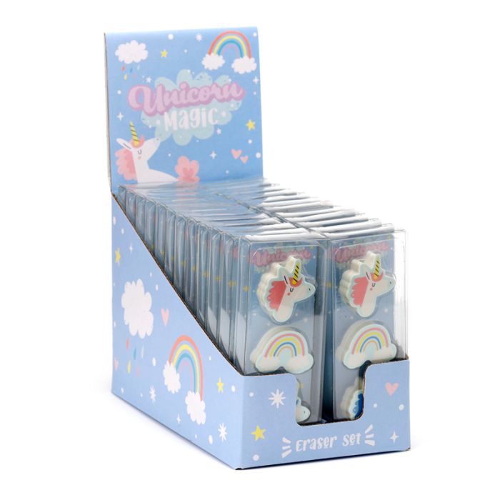 Set de 3 Gomas de Borrar Unicornio Mágico