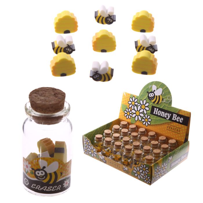 Bote de Gomas de Borrar Abeja y Miel