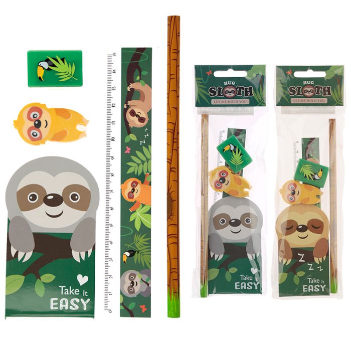 Set de 4 Piezas de Papelería Oso Perezoso
