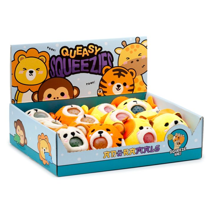 Juguete Estrujable de Peluche Queasy Squeezies Animales Adoramals del Zoo
