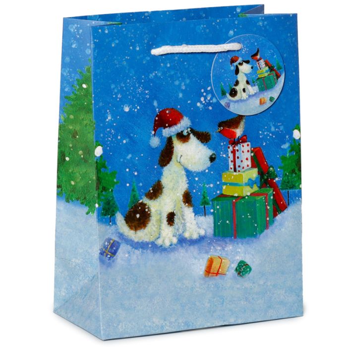 Bolsa de Regalo Navidad Jan Pashley Perro Mediana