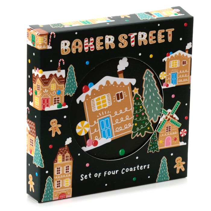 Set de 4 Posavasos Navidad Calle Baker
