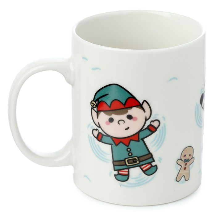 Taza de Porcelana Navidad Amigos Festivos