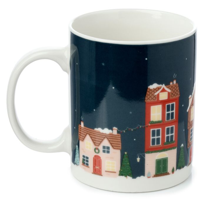 Taza de Porcelana Navidad Casa Navideña