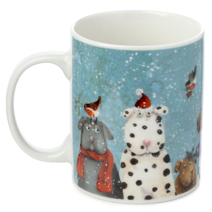 Taza de Porcelana Navidad Perro Navideño Jan Pashley