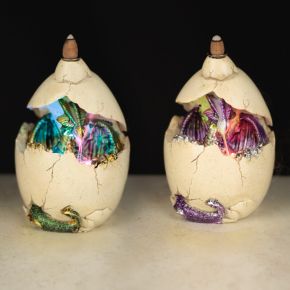 Quemador de Incienso de Reflujo y Luz LED Huevo Dragón Quemador de Incienso de Reflujo y Luz LED Huevo Dragón