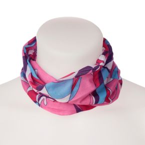 Pañuelo Bufanda para el Cuello con Estampado Rosa y multicolor Pañuelo Bufanda para el Cuello con Estampado Rosa y multicolor