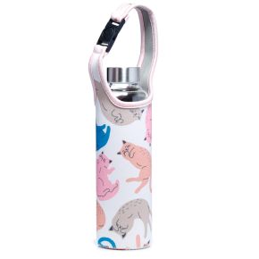 Botella de Agua de Cristal con Funda de Neopreno La Vida de los Gatos Botella de Agua de Cristal con Funda de Neopreno La Vida de los Gatos